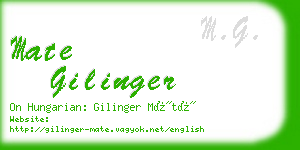 mate gilinger business card